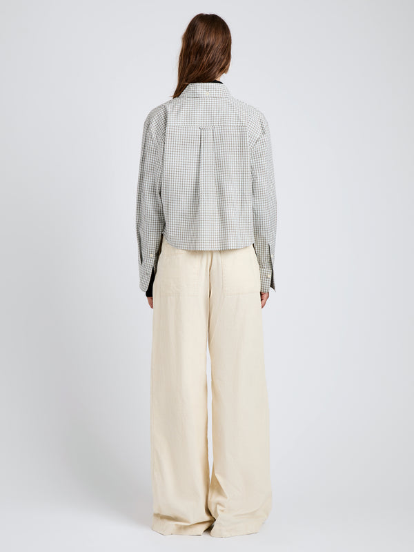 Proenza Schouler Proenza Schouler White Label Olive Shirt In Check Shirting - Grey Multi