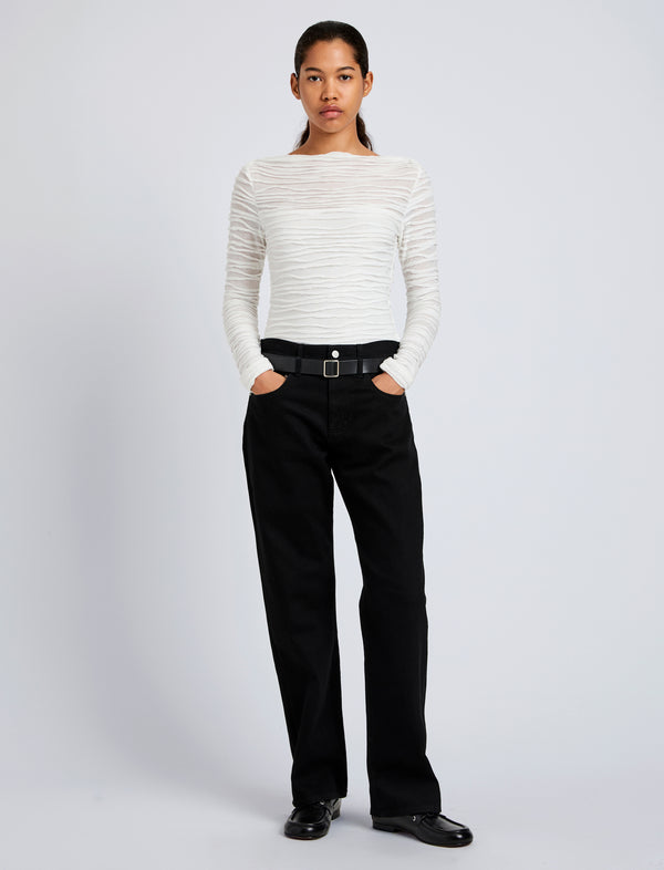 Proenza Schouler Proenza Schouler White Label Paloma Top In Textured Cotton - White