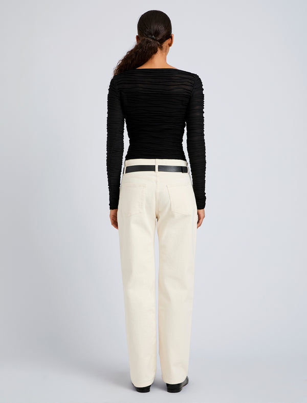 Proenza Schouler Proenza Schouler White Label Paloma Top In Textured Cotton - Black