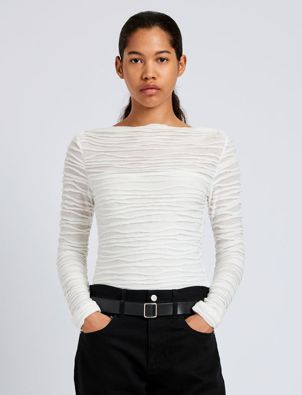proenza schouler Proenza Schouler White Label Paloma Top in Textured Cotton - White