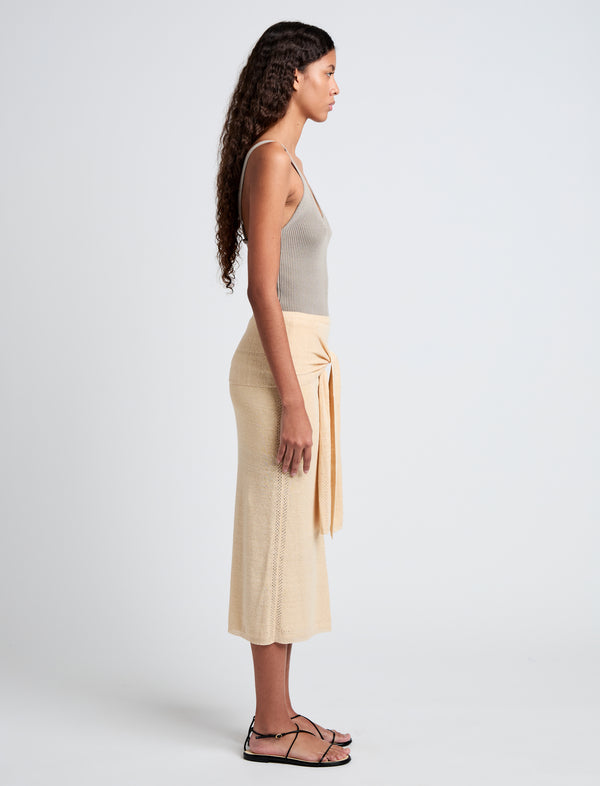 Proenza Schouler Proenza Schouler White Label Phelan Knit Skirt In Linen Twist - Light Wheat