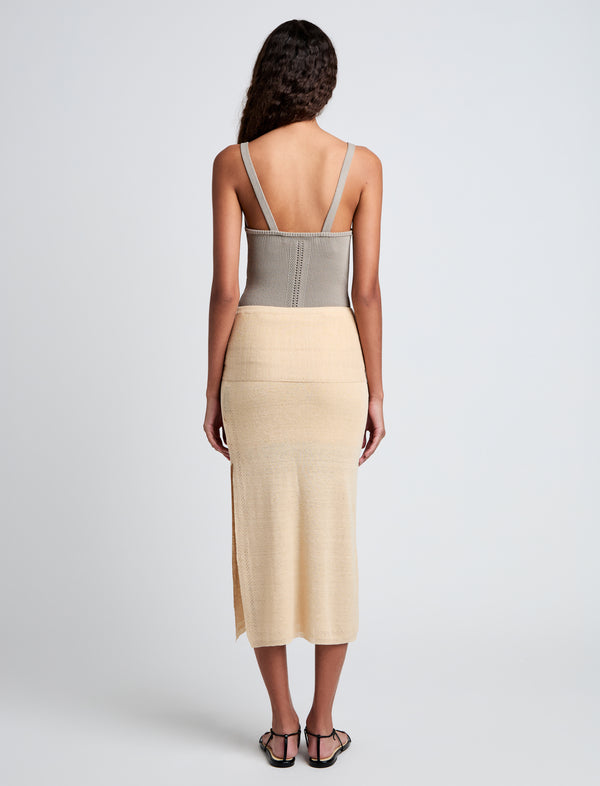 Proenza Schouler Proenza Schouler White Label Phelan Knit Skirt In Linen Twist - Light Wheat
