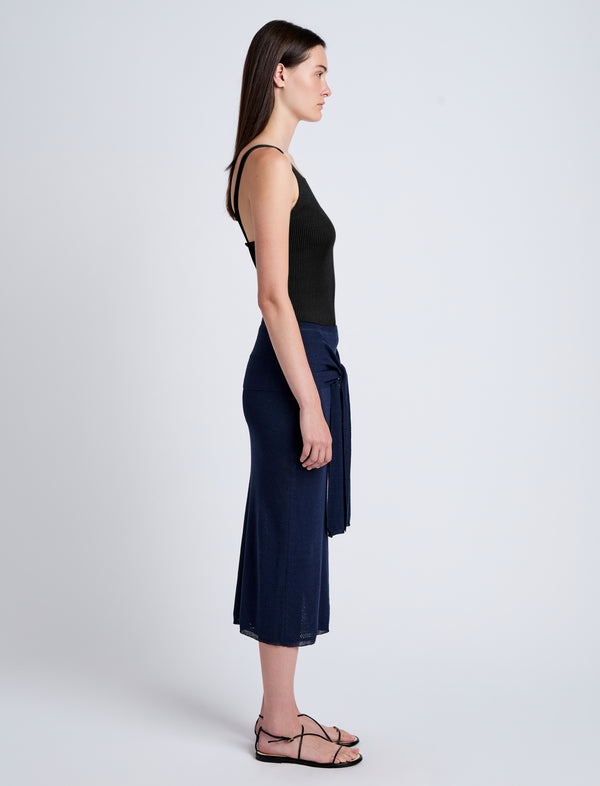 Proenza Schouler Proenza Schouler White Label Phelan Knit Skirt In Linen Twist - Navy