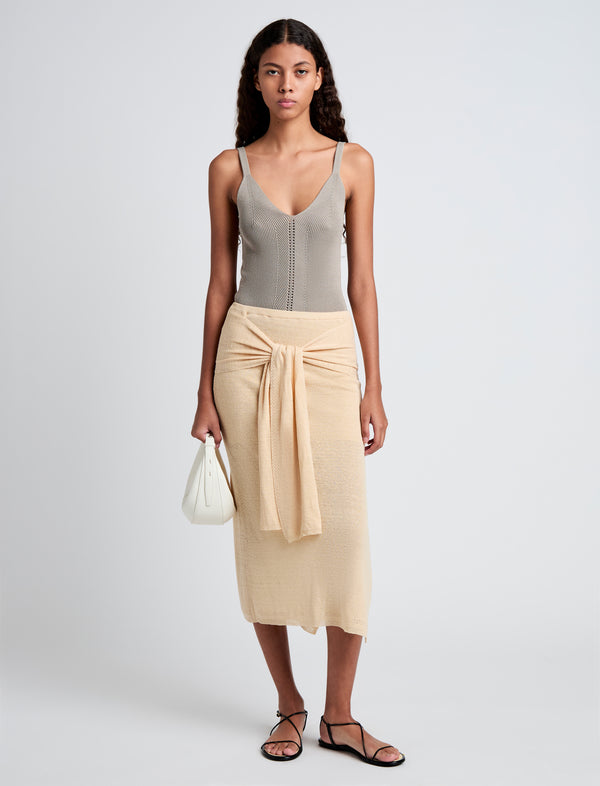 proenza schouler Proenza Schouler White Label Phelan Knit Skirt in Linen Twist - Light Wheat