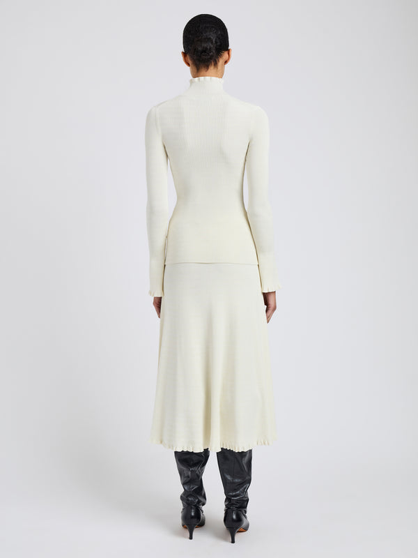 Proenza Schouler Proenza Schouler White Label Phyllis Turtleneck In Geo Knits - Off White
