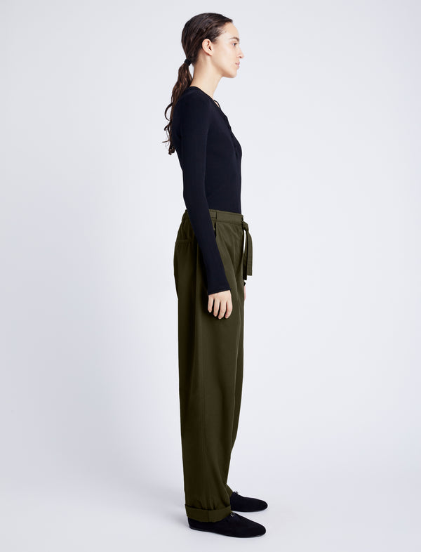 Proenza Schouler Proenza Schouler White Label Preston Pant In Tech Cotton - Dark Fern