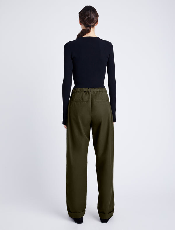 Proenza Schouler Proenza Schouler White Label Preston Pant In Tech Cotton - Dark Fern