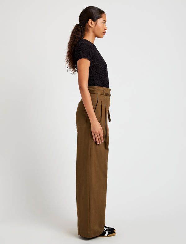 Proenza Schouler Proenza Schouler White Label Raver Pant In Fine Herringbone - Wood