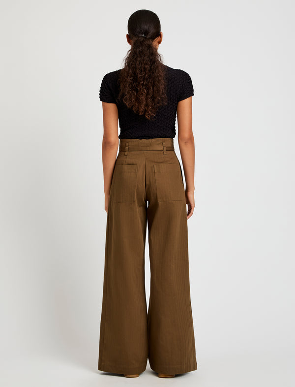 Proenza Schouler Proenza Schouler White Label Raver Pant In Fine Herringbone - Wood
