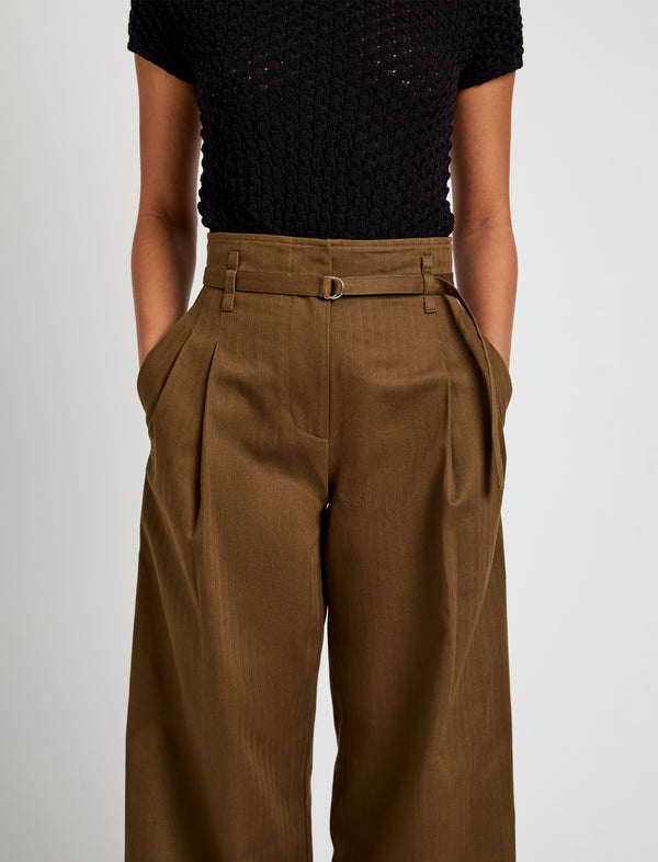 Proenza Schouler Proenza Schouler White Label Raver Pant In Fine Herringbone - Wood