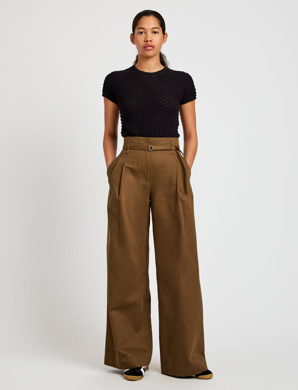 proenza schouler Proenza Schouler White Label Raver Pant in Fine Herringbone - Wood