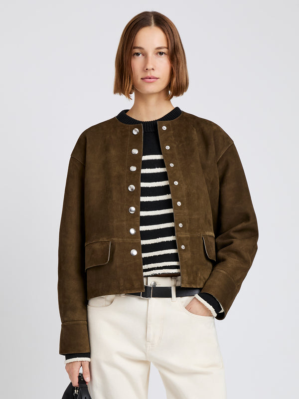 proenza schouler Proenza Schouler White Label Robin Jacket in Suede - Wood