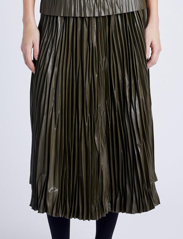 Proenza Schouler Proenza Schouler White Label Rosalyn Skirt In Faux Leather - Dark Fern