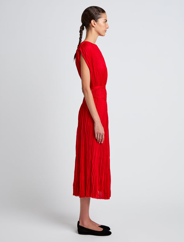 Proenza Schouler Proenza Schouler White Label Rosalyn Skirt In Pleated Jersey - Dark Poppy