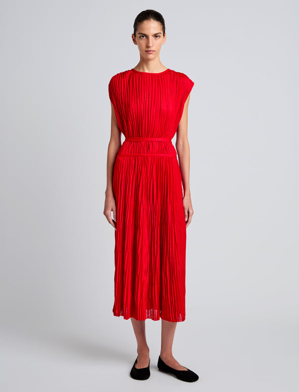 proenza schouler Proenza Schouler White Label Rosalyn Skirt in Pleated Jersey - Dark Poppy