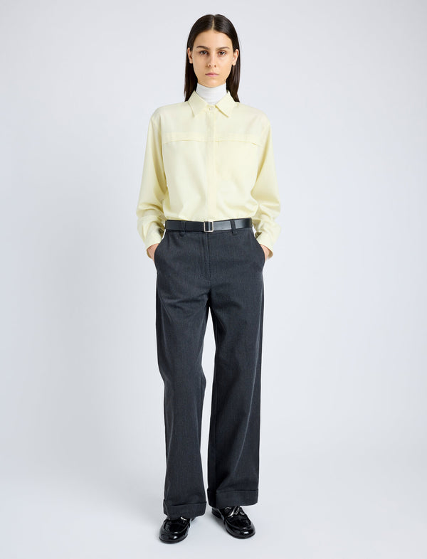 Proenza Schouler Proenza Schouler White Label Rose Shirt In Fine Wool - Light Yellow