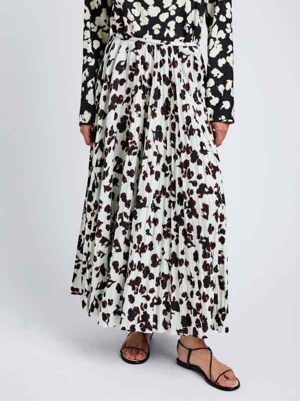 Proenza Schouler Proenza Schouler White Label Runa Skirt In Printed Soft Twill - Acqua Floral