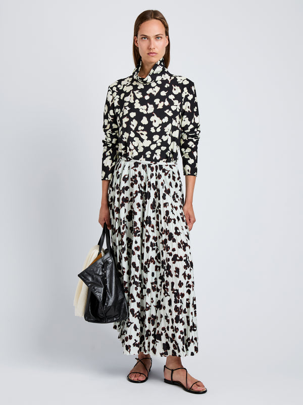 proenza schouler Proenza Schouler White Label Runa Skirt in Printed Soft Twill - Acqua Floral