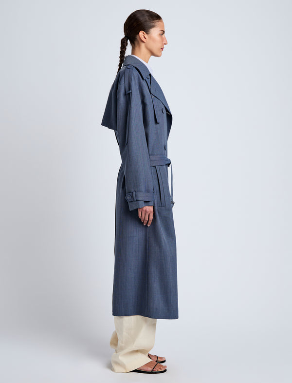 Proenza Schouler Proenza Schouler White Label Sakia Coat In Wool Melange - Denim