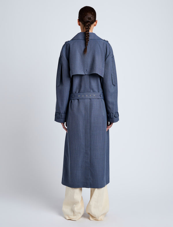 Proenza Schouler Proenza Schouler White Label Sakia Coat In Wool Melange - Denim