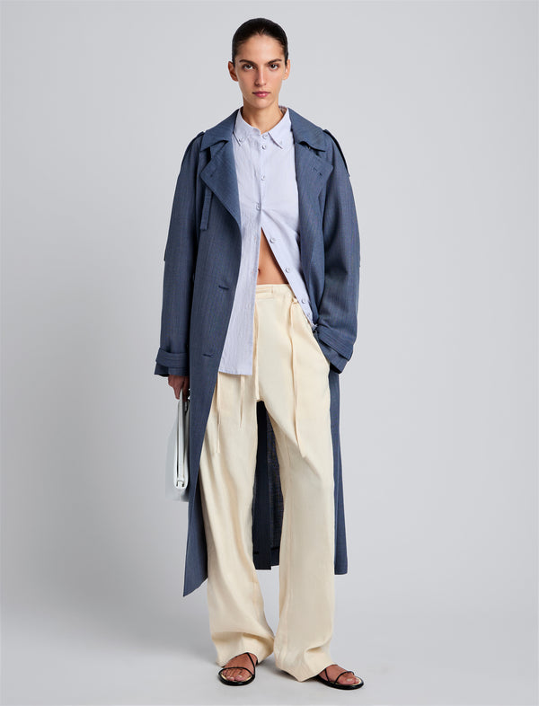 proenza schouler Proenza Schouler White Label Sakia Coat in Wool Melange - Denim