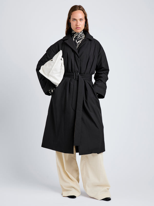 Proenza Schouler Proenza Schouler White Label Saphira Coat In Parachute Cotton - Black