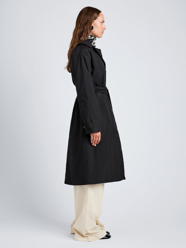 Proenza Schouler Proenza Schouler White Label Saphira Coat In Parachute Cotton - Black