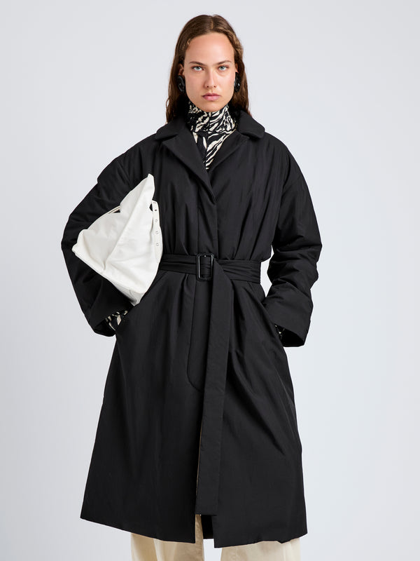 proenza schouler Proenza Schouler White Label Saphira Coat in Parachute Cotton - Black