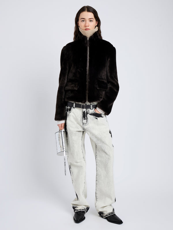 Proenza Schouler Proenza Schouler White Label Scarlett Jacket In Shearling - Cacao