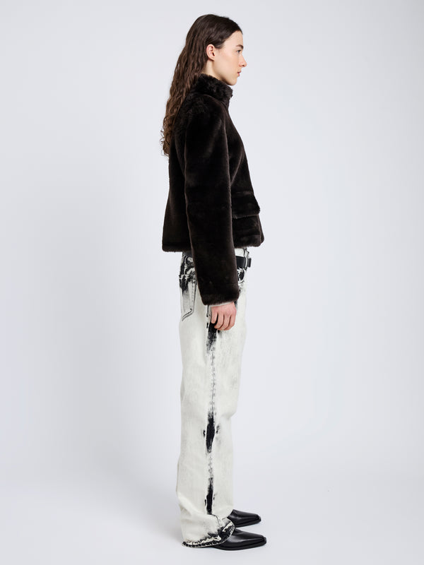 Proenza Schouler Proenza Schouler White Label Scarlett Jacket In Shearling - Cacao