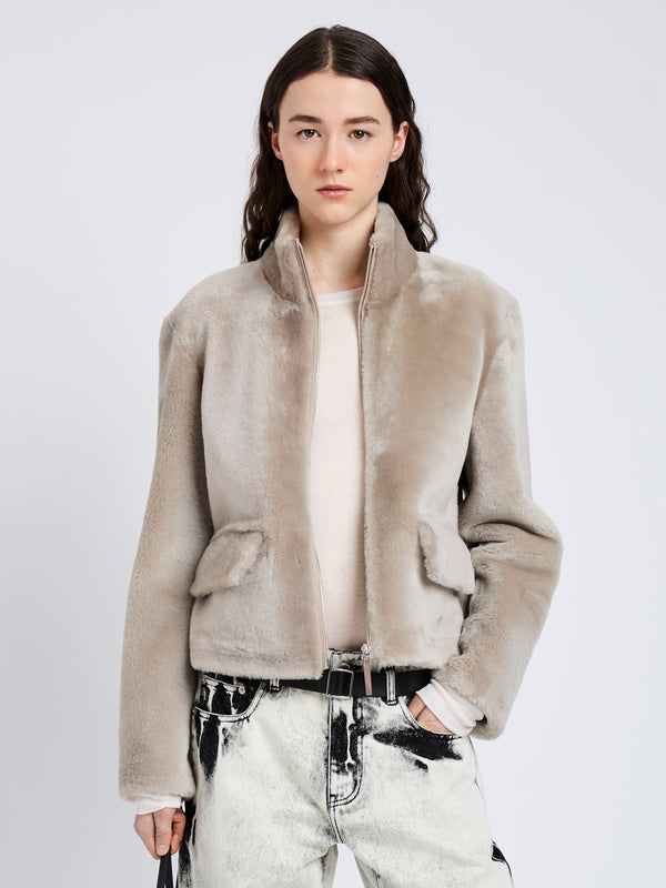 proenza schouler Proenza Schouler White Label Scarlett Jacket in Shearling - Sand