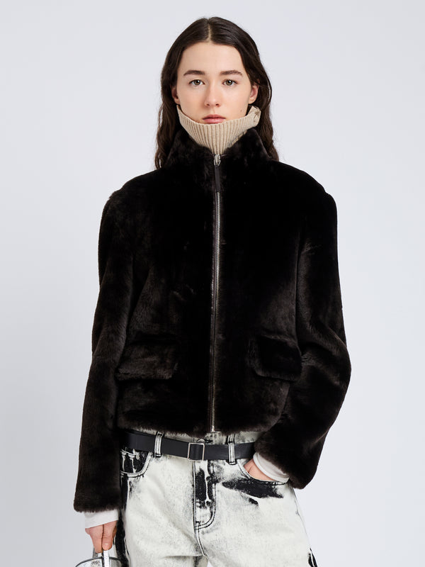 proenza schouler Proenza Schouler White Label Scarlett Jacket in Shearling - Cacao