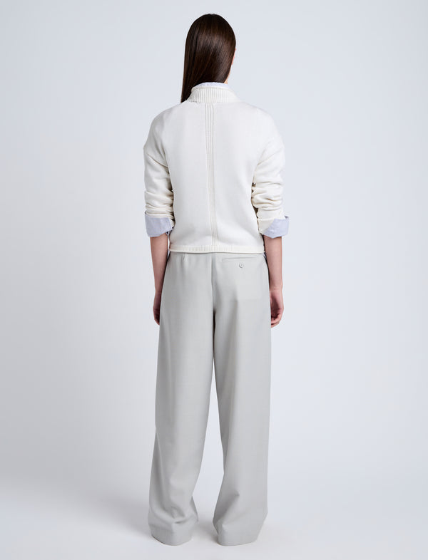 Proenza Schouler Proenza Schouler White Label Shea Sweater In Plaited Viscose Rib - Off White