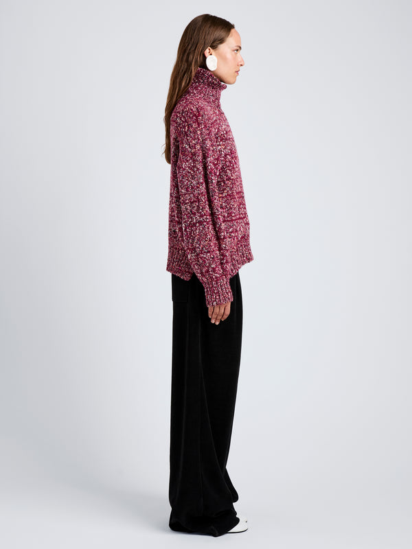 Proenza Schouler Proenza Schouler White Label Sol Sweater In Melange Alpaca - Wine Melange