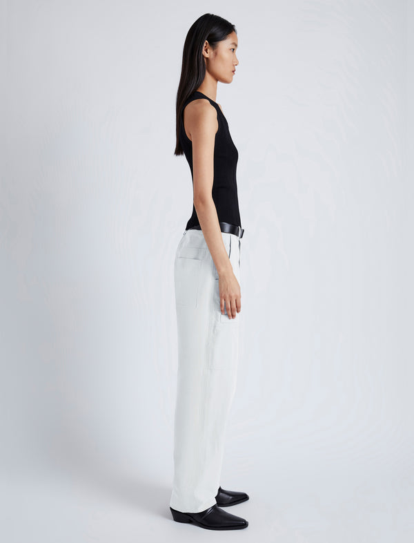 Proenza Schouler Proenza Schouler White Label Sydnor Pants In Rumpled Cotton - White