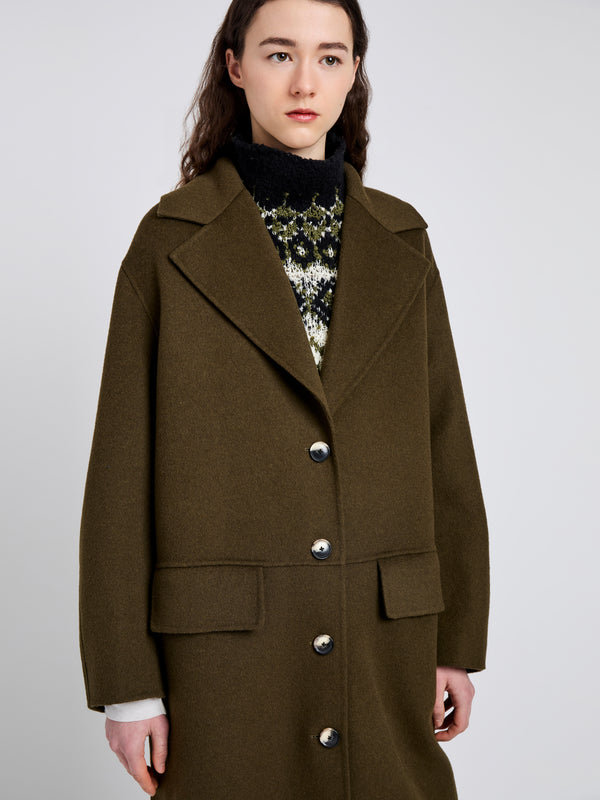 Proenza Schouler Proenza Schouler White Label Tammy Coat In Double Face Wool - Fatigue