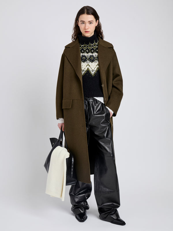 proenza schouler Proenza Schouler White Label Tammy Coat in Double Face Wool - Fatigue
