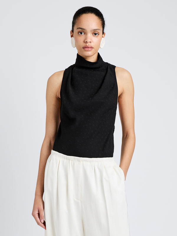proenza schouler Proenza Schouler White Label Taryn Top in Jacquard Flou - Black