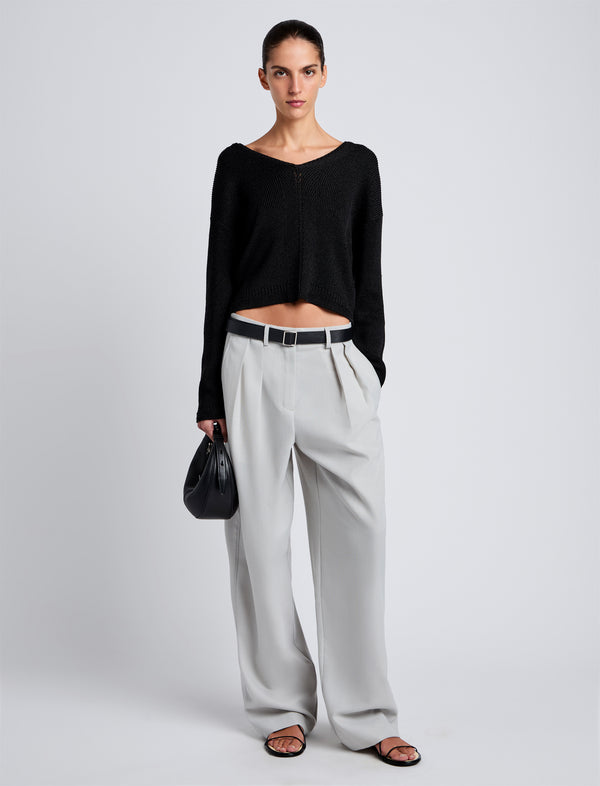 Proenza Schouler Proenza Schouler White Label Tyler Knit Sweater In Dry Rib - Black