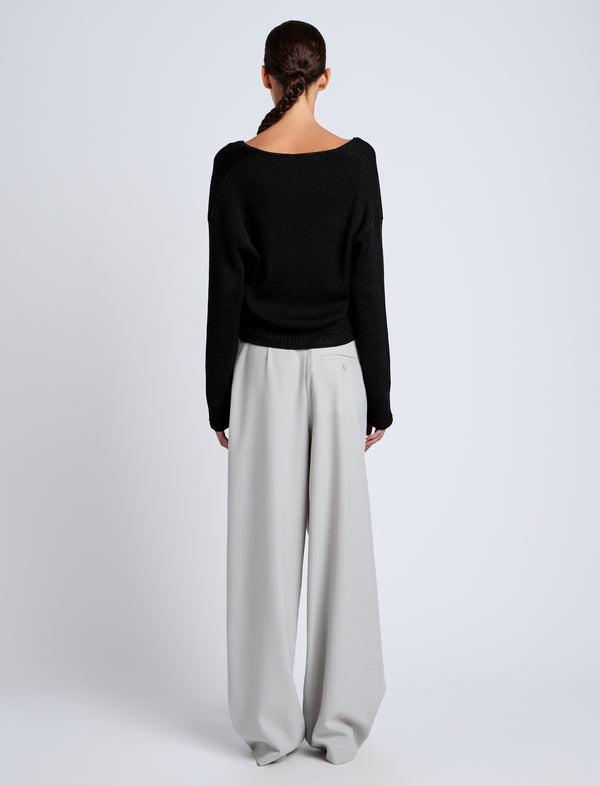 Proenza Schouler Proenza Schouler White Label Tyler Knit Sweater In Dry Rib - Black