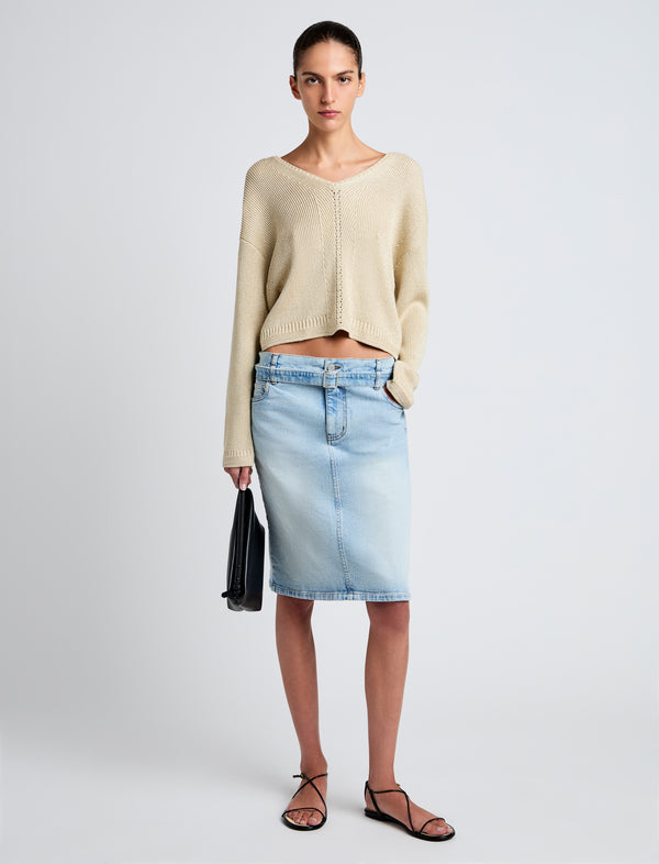 Proenza Schouler Proenza Schouler White Label Tyler Knit Sweater In Dry Rib - Light Wheat