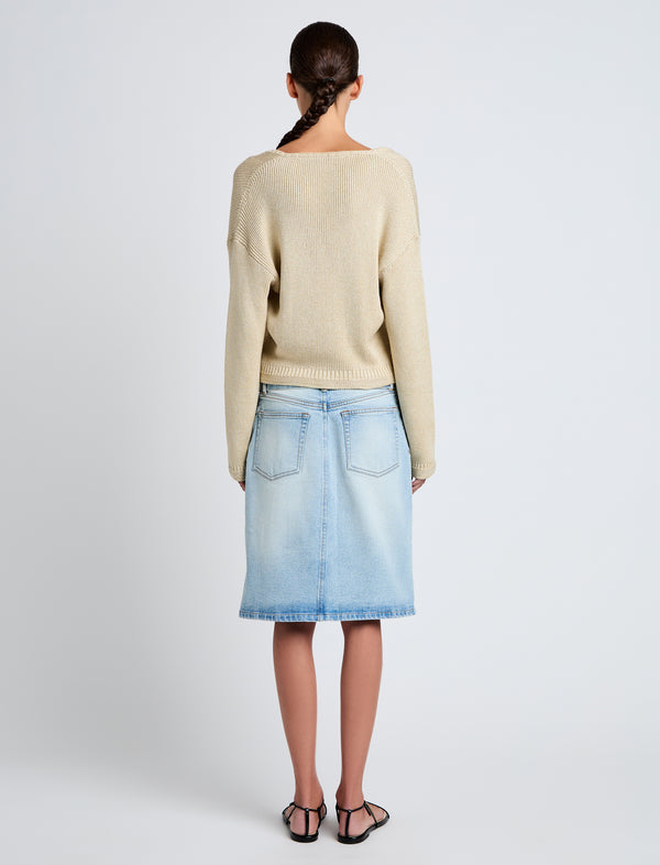 Proenza Schouler Proenza Schouler White Label Tyler Knit Sweater In Dry Rib - Light Wheat