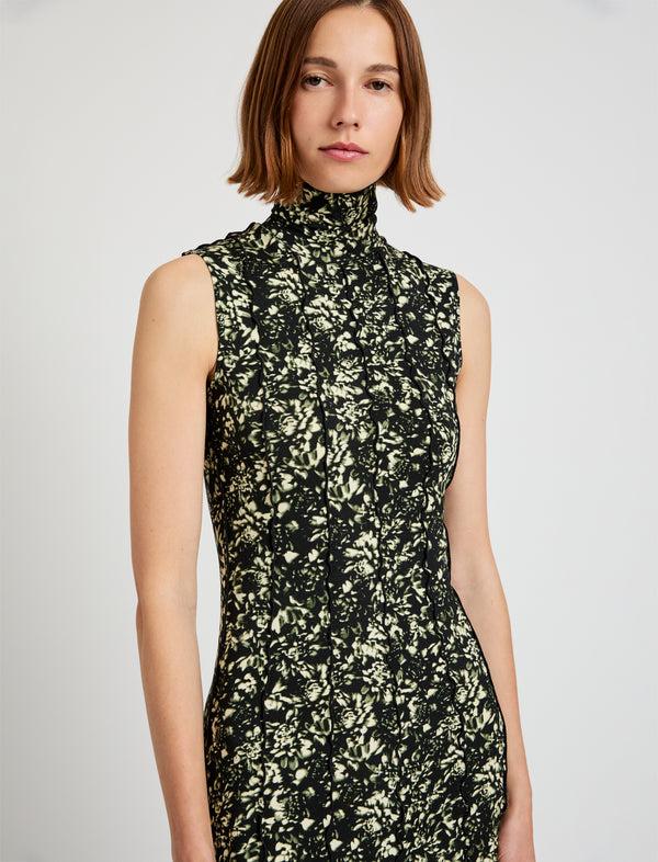 Proenza Schouler Proenza Schouler White Label Valentina Dress In Printed Jersey - Black/Lemon