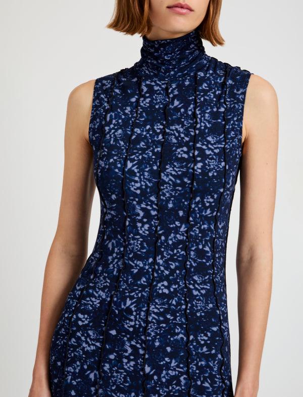 Proenza Schouler Proenza Schouler White Label Valentina Dress In Printed Jersey - Navy/Slate