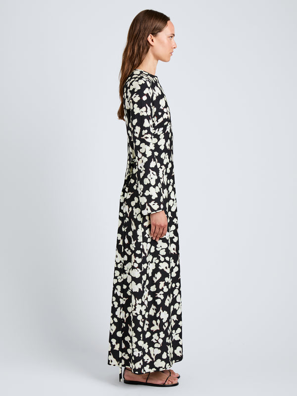 Proenza Schouler Proenza Schouler White Label Waverly Dress In Printed Soft Twill - Black Floral