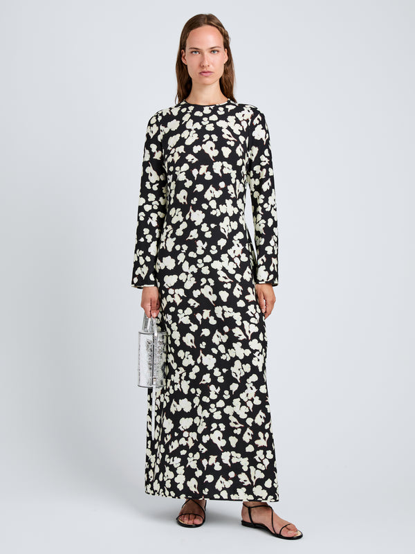proenza schouler Proenza Schouler White Label Waverly Dress in Printed Soft Twill - Black Floral