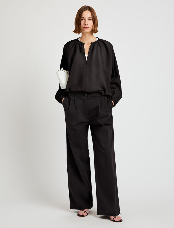 Proenza Schouler Proenza Schouler White Label Wendy Top In Tech Poplin - Black