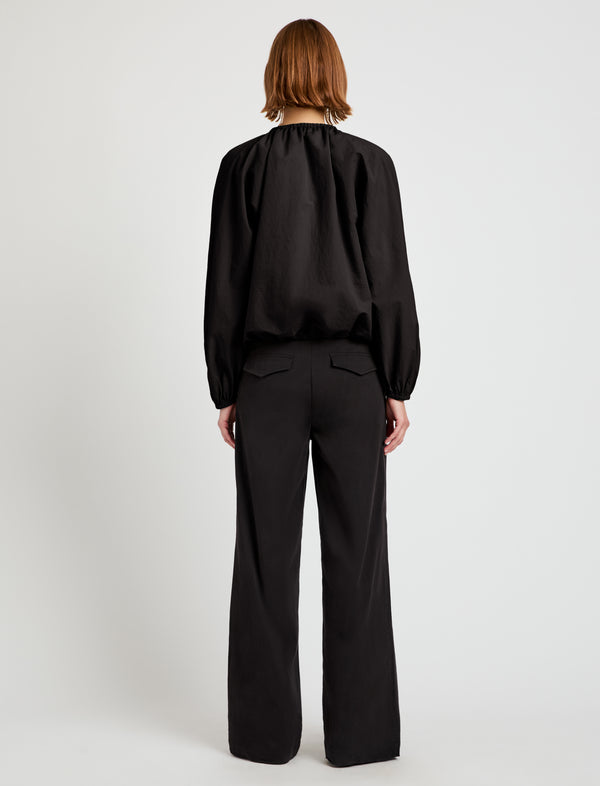 Proenza Schouler Proenza Schouler White Label Wendy Top In Tech Poplin - Black