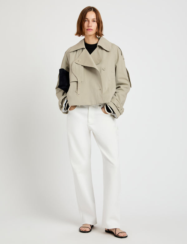 Proenza Schouler Proenza Schouler White Label Yasmin Cropped Trench In Cotton - Sage
