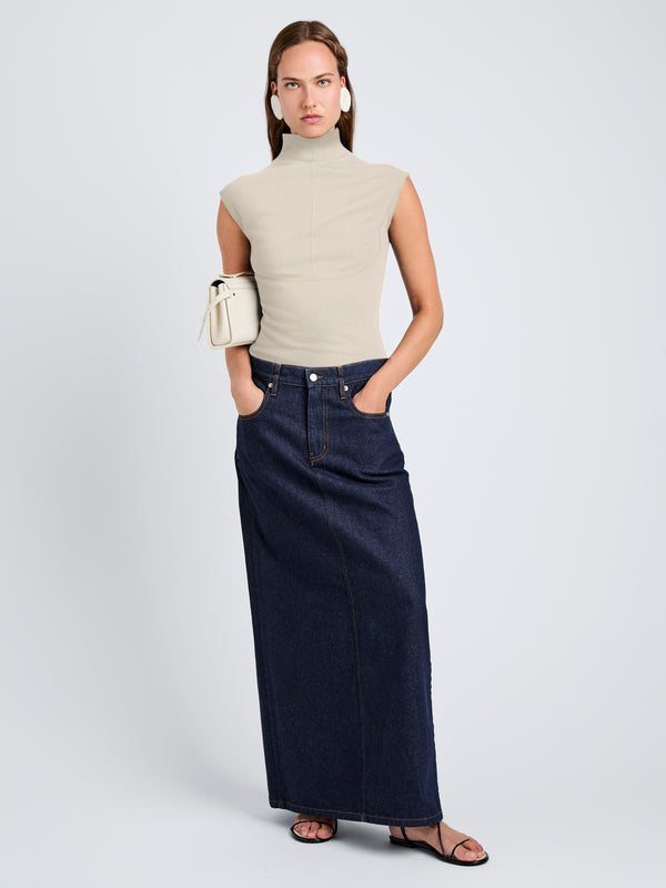 Proenza Schouler Proenza Schouler White Label Zane Top In Brushed Rib - Oat Melange